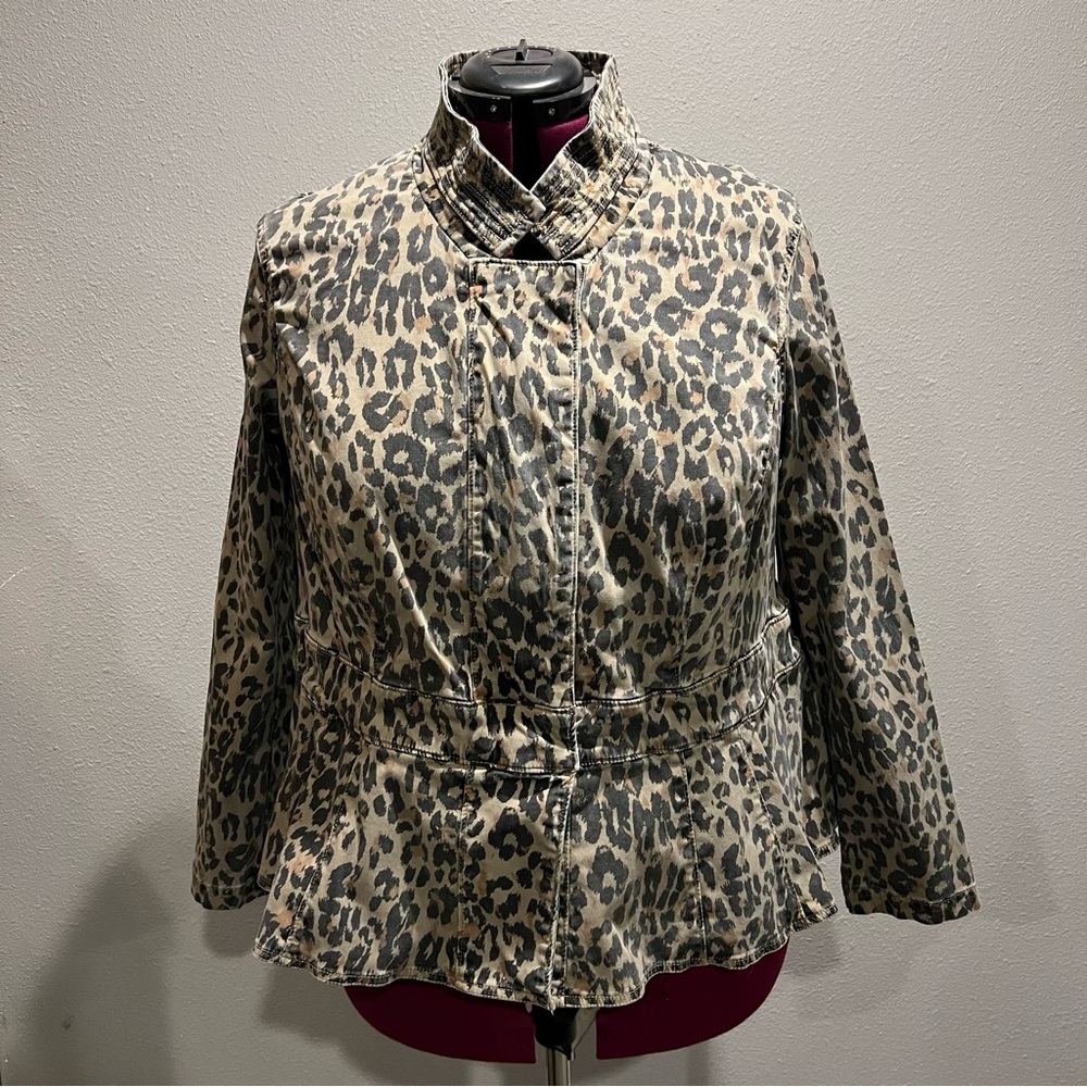 Lane Bryant Leopard Print Stretch Jacket with peplum